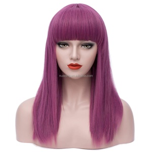 Cap de Perruque en fibres synthétique 18 pouces cheveux lisses avce frange
