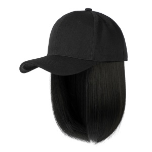 Extension de cheveux avec casquette cheveux courts et lisse en fibre synthétique 8 pouces