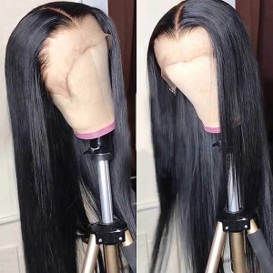 Perruque synthétique aux cheveux longs et lisses