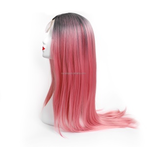 Perruque en fibre de haute température 32 pouces cheveux raides Lace frontale