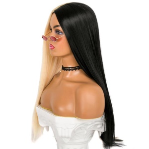 Cap de Perruque en fibre synthétique cheveux lisses 21 pouces