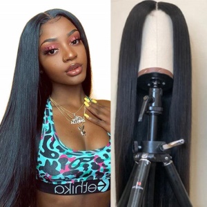 Perruque synthétique aux cheveux longs et lisses