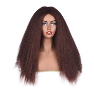 Perruque longue crépus en fibre synthétique de 22 pouces