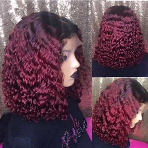 Cap de perruque cheveux synthétiques bouclés et courts 16 pouces