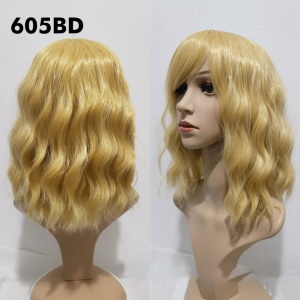Perruque synthétique aux cheveux bouclés  résistant à la chaleur 14 pouces