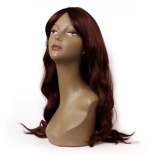 Perruque réglable aux cheuveux ondulés en fibre synthétique  de 20 pouces avec fermeture avant sans lace