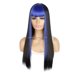 Perruque  synthétique 26 pouces sans closure longs cheveux lisses  résistants à la chaleur