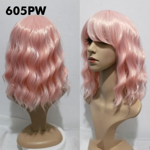 Perruque synthétique aux cheveux bouclés  résistant à la chaleur 14 pouces