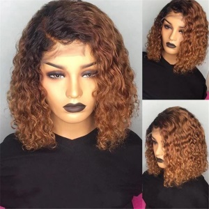 Cap de perruque cheveux synthétiques bouclés et courts 16 pouces