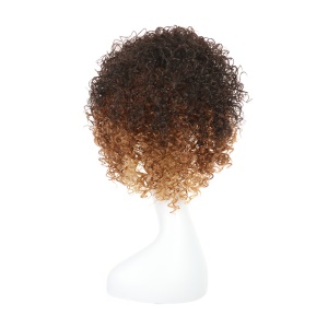 Perruque synthétique aux cheveux courts épais et bouclés