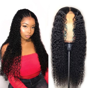 Perruque en fibre synthétique aux cheveux longs et bouclés