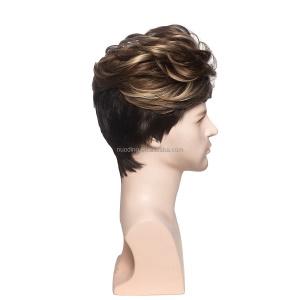 Bonnet de Perruque homme 6 pouces en fibre synthétique résistant à la chaleur et à haute température