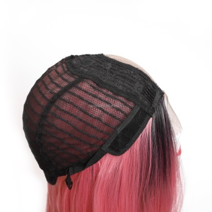 Perruque en fibre de haute température 32 pouces cheveux raides Lace frontale