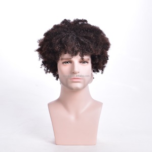 Perruque  synthétique pour hommes 12 pouces sans dentelle cheveux bouclés