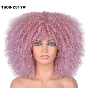 Perruque de 10 pouces aux cheveux frisée  en fibre synthétique résistant à la chaleur