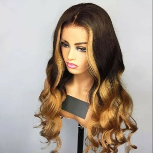 Perruque synthétique  longue aux cheveux ondulés