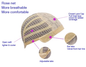 Cap de Perruque en fibres synthétique 18 pouces cheveux lisses avce frange
