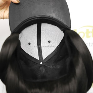 Extension de cheveux avec casquette cheveux courts et lisse en fibre synthétique 8 pouces