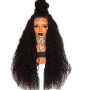 Perruque synthétique dentelle  cheveux longs bouclés
