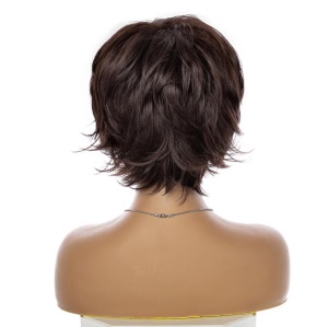 Cap de Perruque en fibres synthétique cheveux bouclée courts 9 pouces