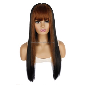 Perruque  synthétique 26 pouces sans closure longs cheveux lisses  résistants à la chaleur