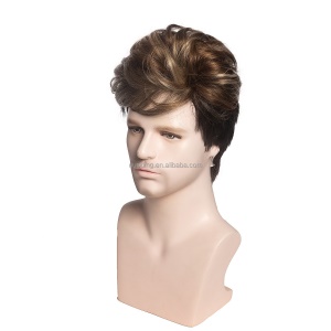 Bonnet de Perruque homme 6 pouces en fibre synthétique résistant à la chaleur et à haute température