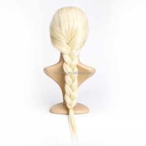 Perruque blonde de 28 pouces en fibre synthétique( perruque identique a Princesse Elsa )