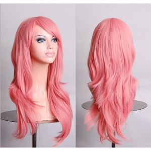 Perruque cosplay  en fibre synthétique  cheveux longs et raides