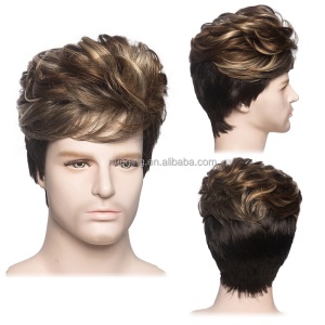 Bonnet de Perruque homme 6 pouces en fibre synthétique résistant à la chaleur et à haute température
