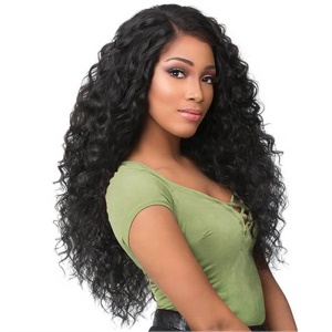Perruque synthétique dentelle  cheveux longs bouclés