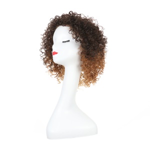 Perruque synthétique aux cheveux courts épais et bouclés