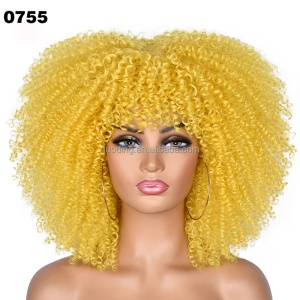Perruque de 10 pouces aux cheveux frisée  en fibre synthétique résistant à la chaleur