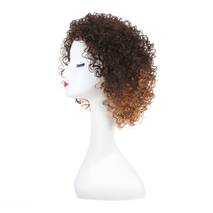 Perruque synthétique aux cheveux courts épais et bouclés