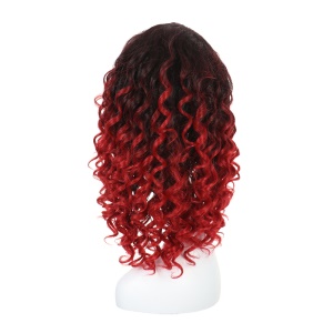 Cap de perruque en fibre synthétique rouge Deep Wave 20 pouces