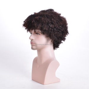 Perruque  synthétique pour hommes 12 pouces sans dentelle cheveux bouclés