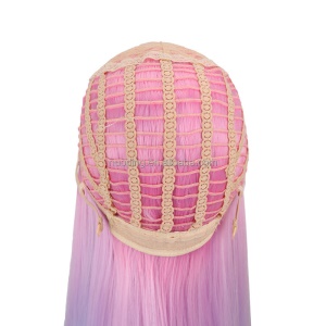 Perruque de 26 pouces aux cheveux raides multicolore en fibre  synthétique haute température