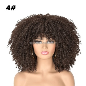 Perruque de 10 pouces aux cheveux frisée  en fibre synthétique résistant à la chaleur