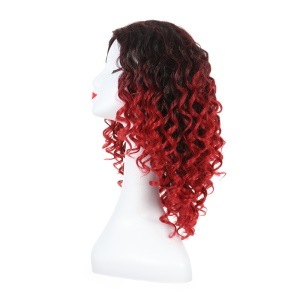 Cap de perruque en fibre synthétique rouge Deep Wave 20 pouces