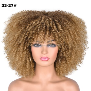 Perruque de 10 pouces aux cheveux frisée  en fibre synthétique résistant à la chaleur
