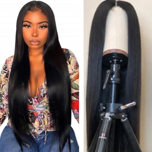 Perruque synthétique aux cheveux longs et lisses