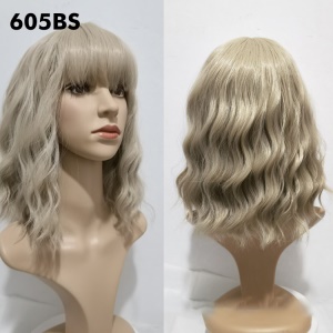 Perruque synthétique aux cheveux bouclés  résistant à la chaleur 14 pouces