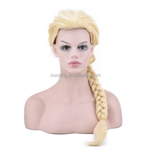 Perruque blonde de 28 pouces en fibre synthétique( perruque identique a Princesse Elsa )