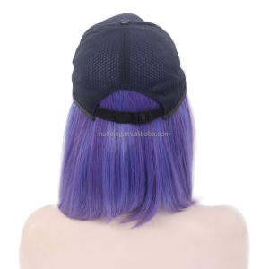 Perruque casquette  pour femme de 8 pouces à couleur dégradée