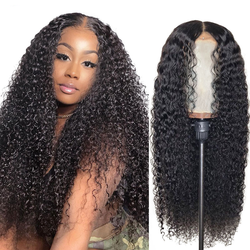 Perruque en fibre synthétique aux cheveux longs et bouclés
