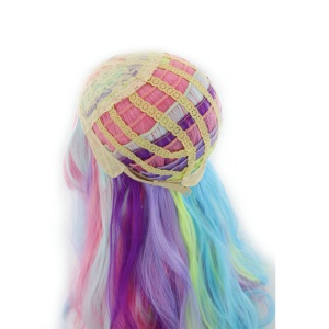 Perruque  synthétique cosplay  aux cheveux ondulés et colorés