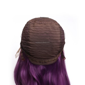 Perruque en fibre synthétique cheveux ondulés avec lace frontale 30 pouces