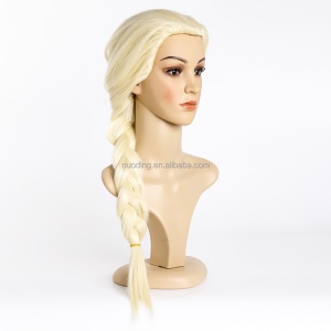Perruque blonde de 28 pouces en fibre synthétique( perruque identique a Princesse Elsa )
