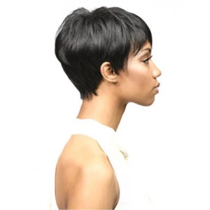 Cap de perruque cheveux tissés de machine Cheveux courts en fibre synthétique 6 pouces