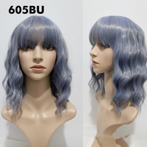 Perruque synthétique aux cheveux bouclés  résistant à la chaleur 14 pouces