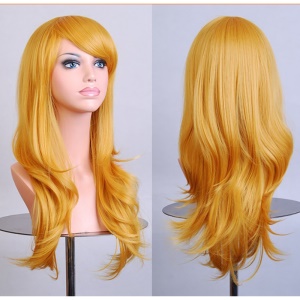 Perruque cosplay  en fibre synthétique  cheveux longs et raides